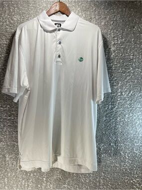 FootJoy FJ Golf Polo Shirt Mens White Large Short Sleeve Performance Tree Logo